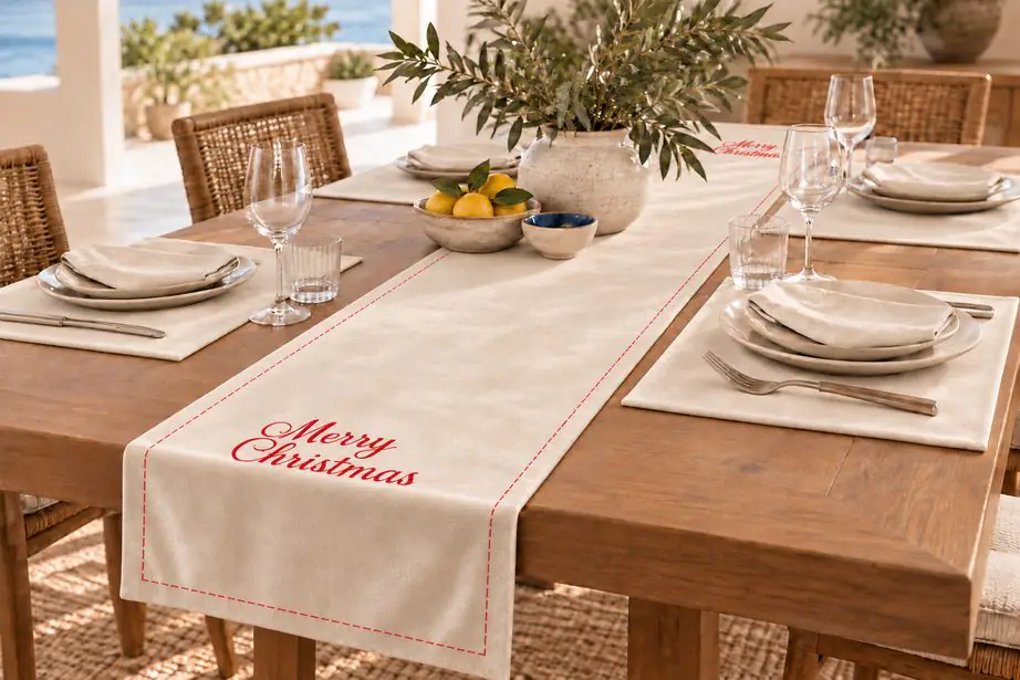Camino de Mesa Merry Christmas de Atelier Denim