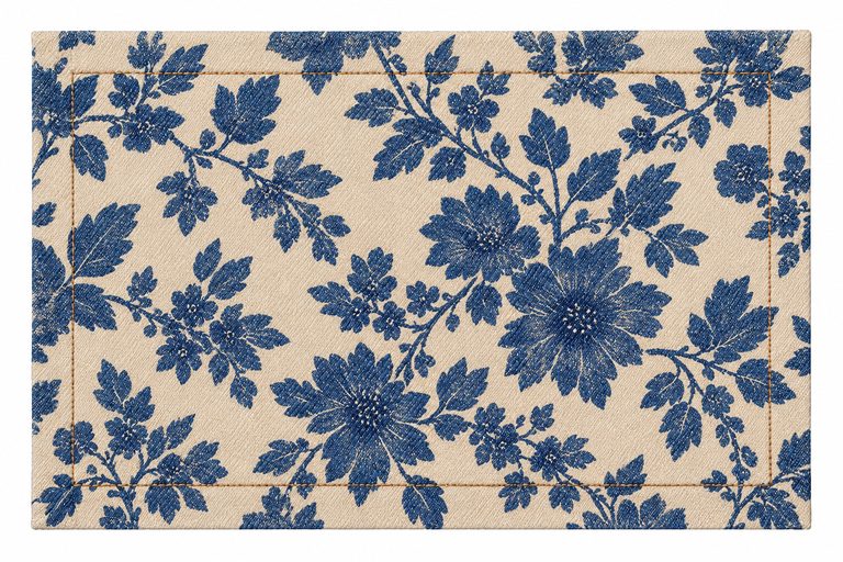Individual Floral Azul sobre Crudo de Atelier Denim