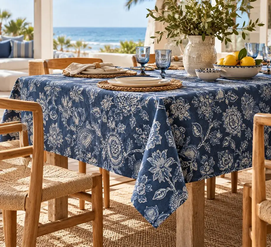 Mantel Floral Índigo de Atelier Denim